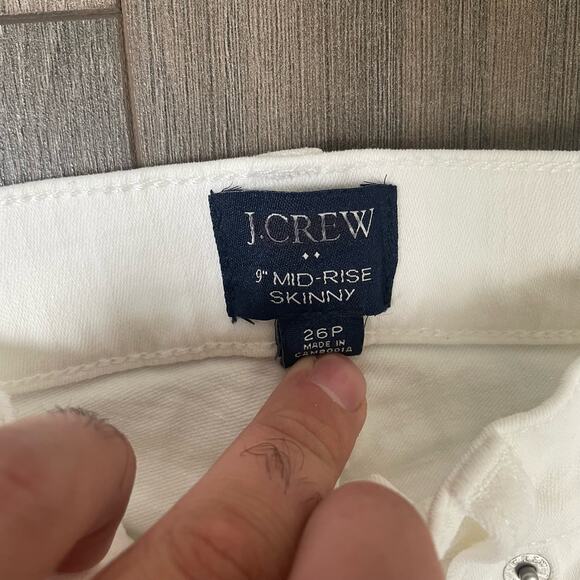 J Crew 9" Mid Rise Skinny Signature Stretch Petite Denim Jeans US Womens 26P New - Picture 5 of 6